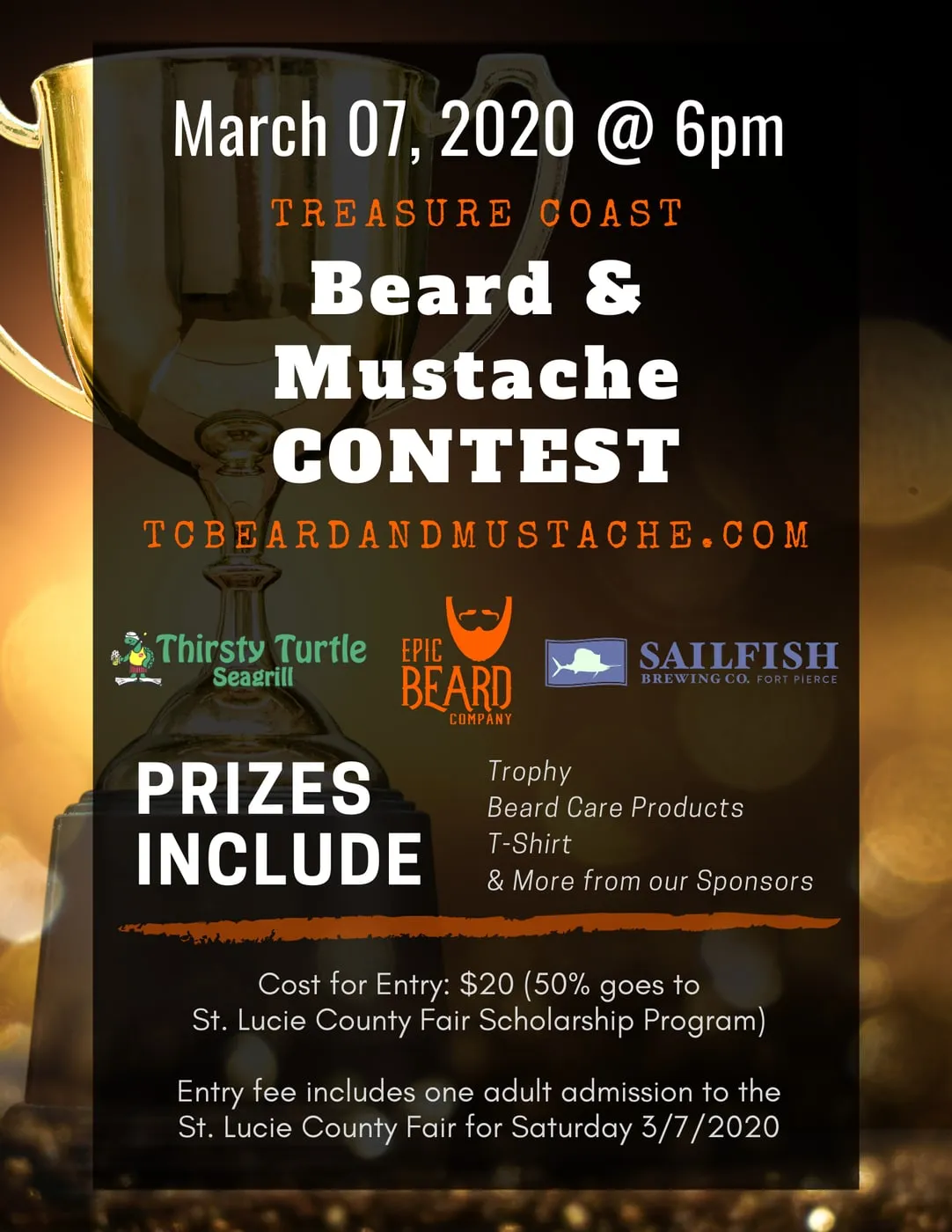 Contest flyer listing prizes and sponsors