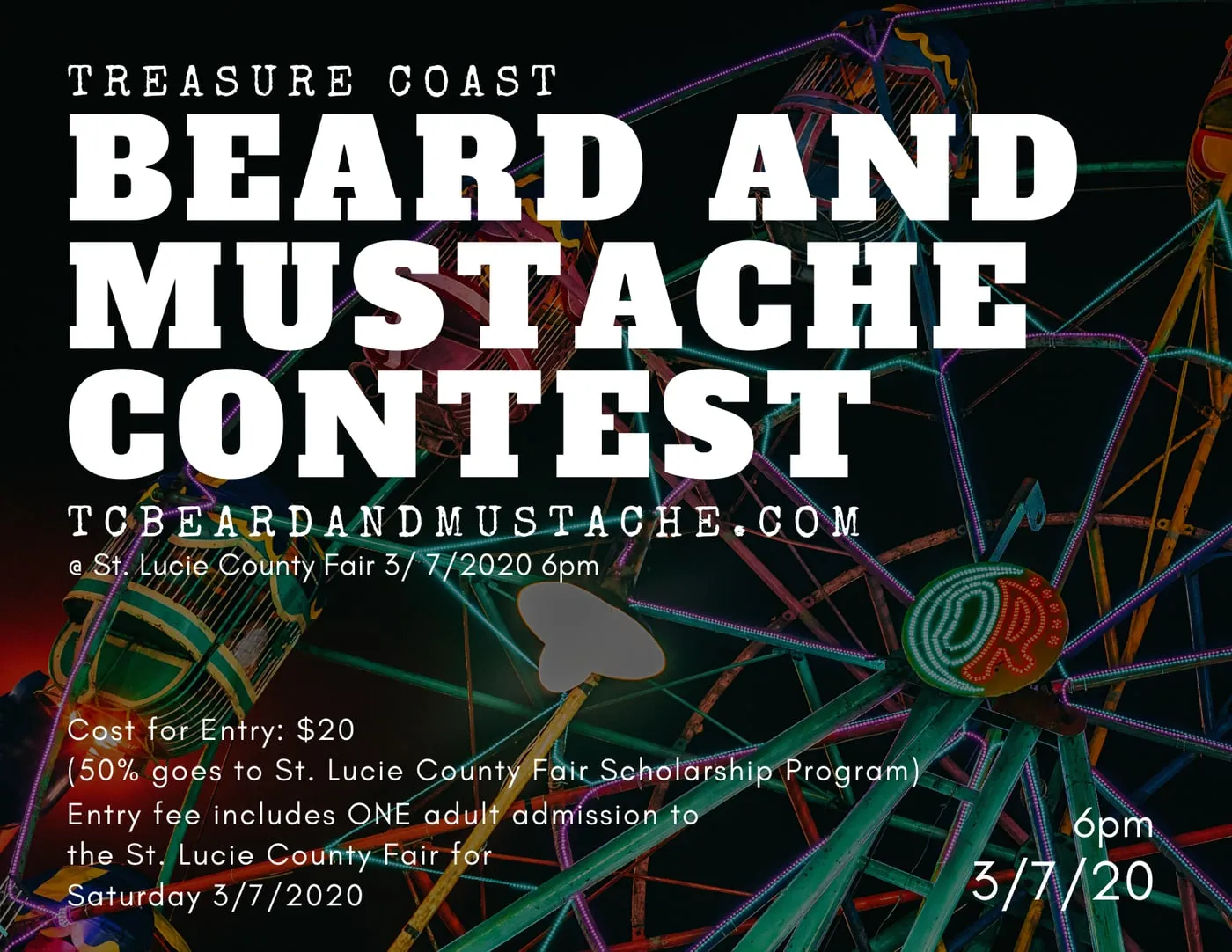Beard & Mustache Contest flyer in black
