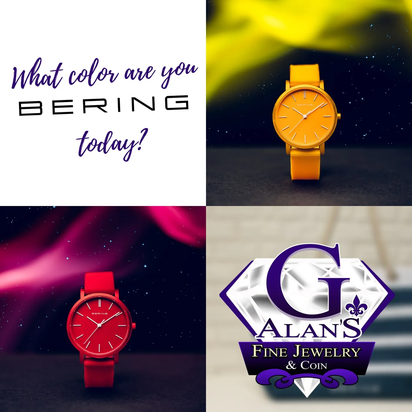 “What color are you today?” four-up watch post